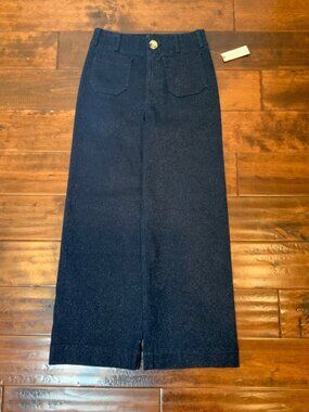 Maeve Colette Shimmering Blue Dark Wash Straight Leg Denim Jeans NWT, Size 26